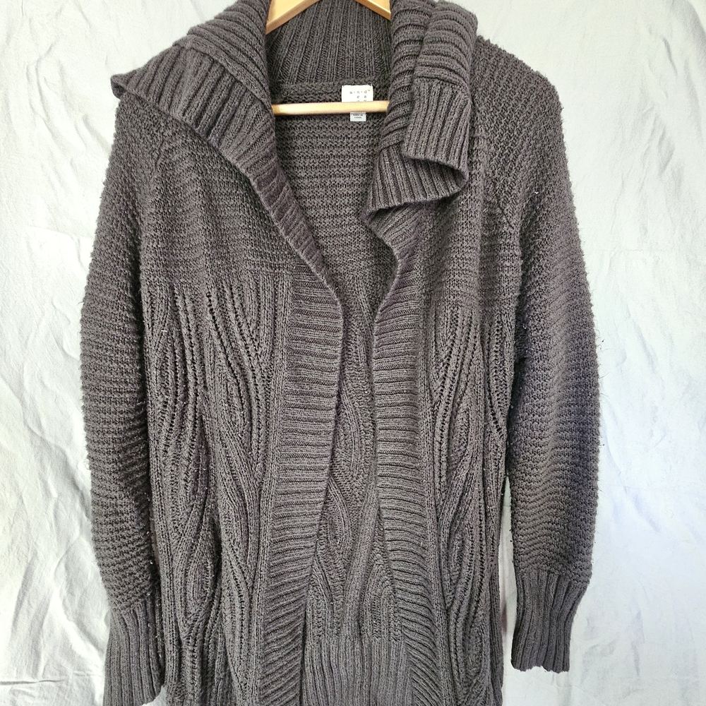 Cozy Gray Cable Knit Sweater